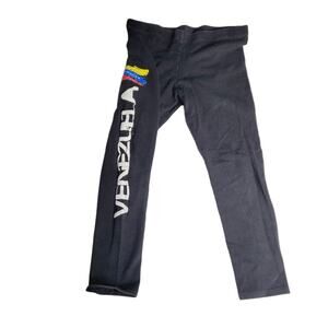 Venezuela Flag Girls Leggings Size S 6-6X Black Ankle Length 1445